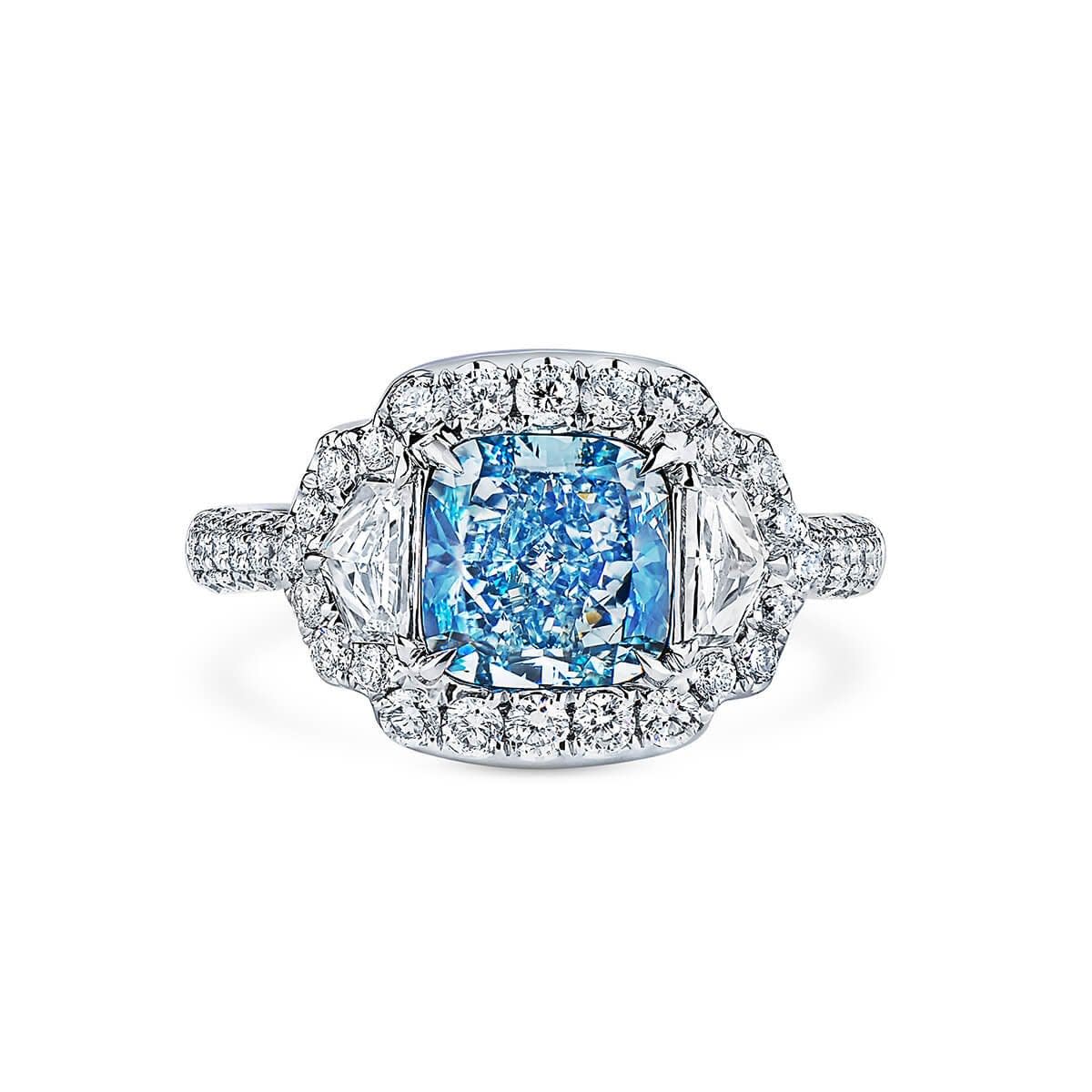 The genuine thing: A fancy intense blue diamond ring from Asteria. (Courtesy of Asteria Diamonds)