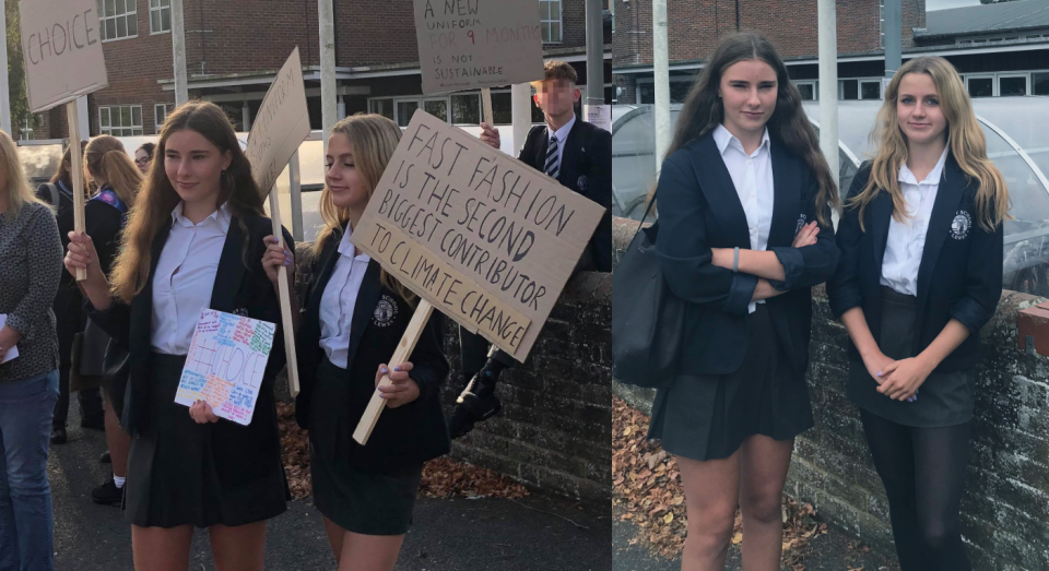 Pupils at the East Sussex school staged a protest. [Photo: PA]