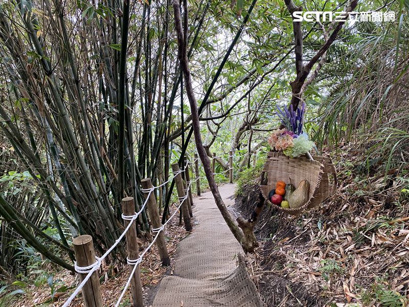 花蓮新興網紅景點「山度空間」在通往觀海平台的小路上設置不少拍照小景點。