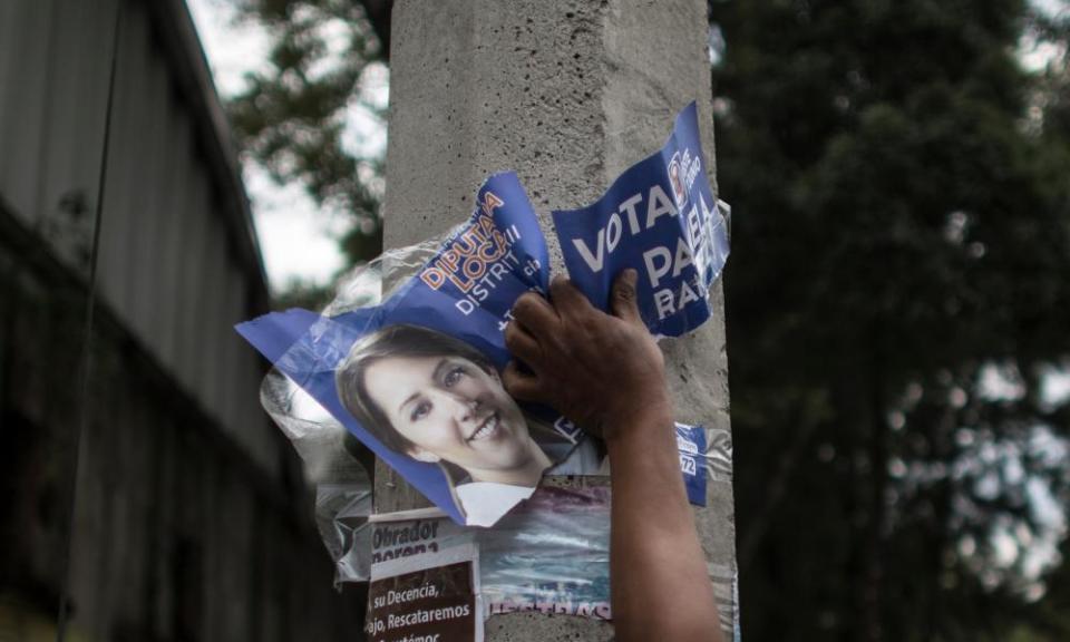 Party publicity, such as here in the capital, is ubiquitous in small Mexican towns and villages, but not in Cherán, where murals denounce political parties and exalt the revolutionary Emiliano Zapata.