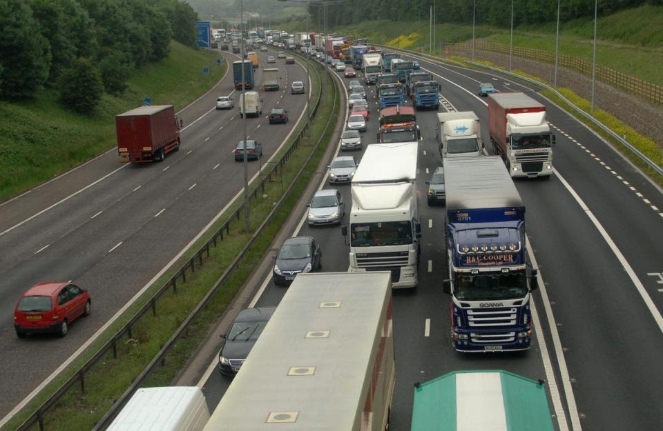 The incident took place on the M62 motorway (PA)