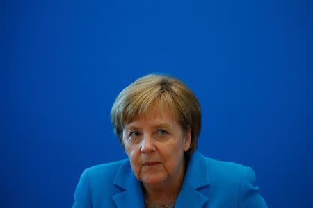 German Chancellor Angela Merkel attends a Christian Democratic Union (CDU) leadership meeting in Berlin, Germany July 1, 2018. REUTERS/Axel Schmidt