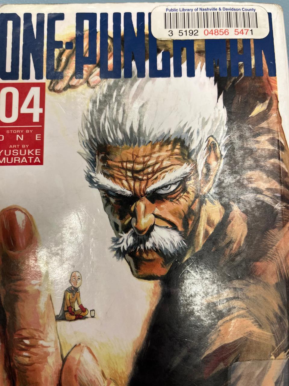The cover of “One-Punch Man Volume 4” by ONE