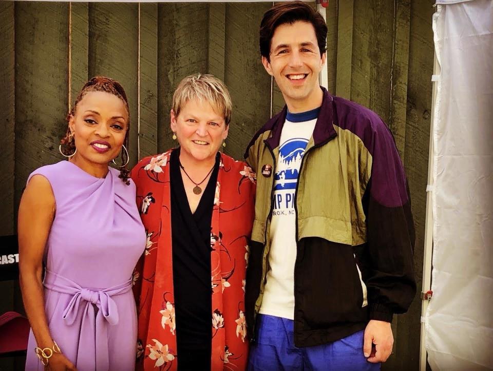 Dede Norungolo, of Easley, South Carolina, spent three days on the Camp Pinnacle set as an extra for "Summer Camp," working with Maria Howell, left, and Josh Peck.