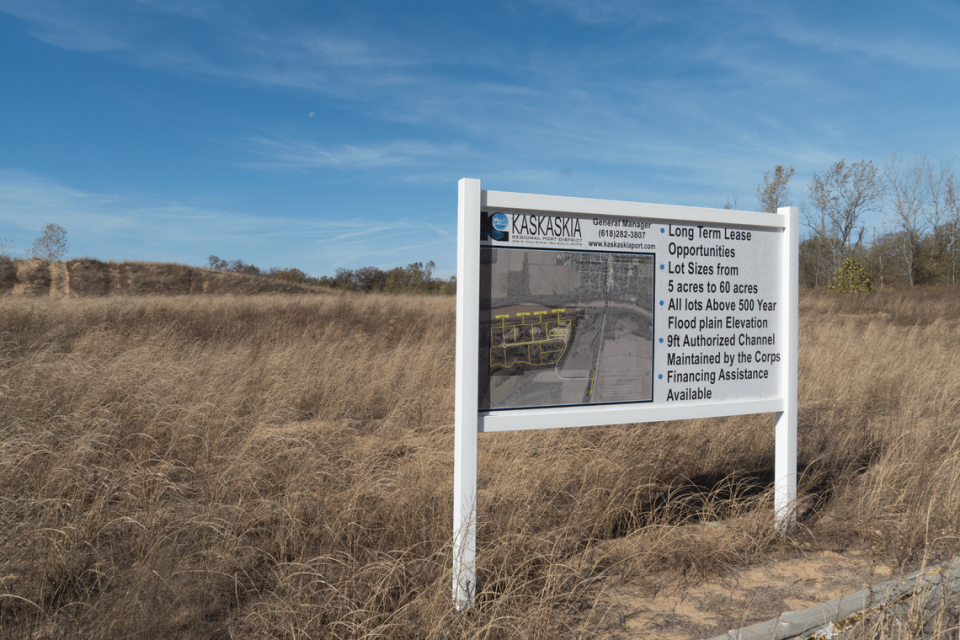 The Kaskaskia Regional Port District’s terminal near Fayetteville, located 15 miles southeast of Belleville, currently sits empty and ready to be developed.