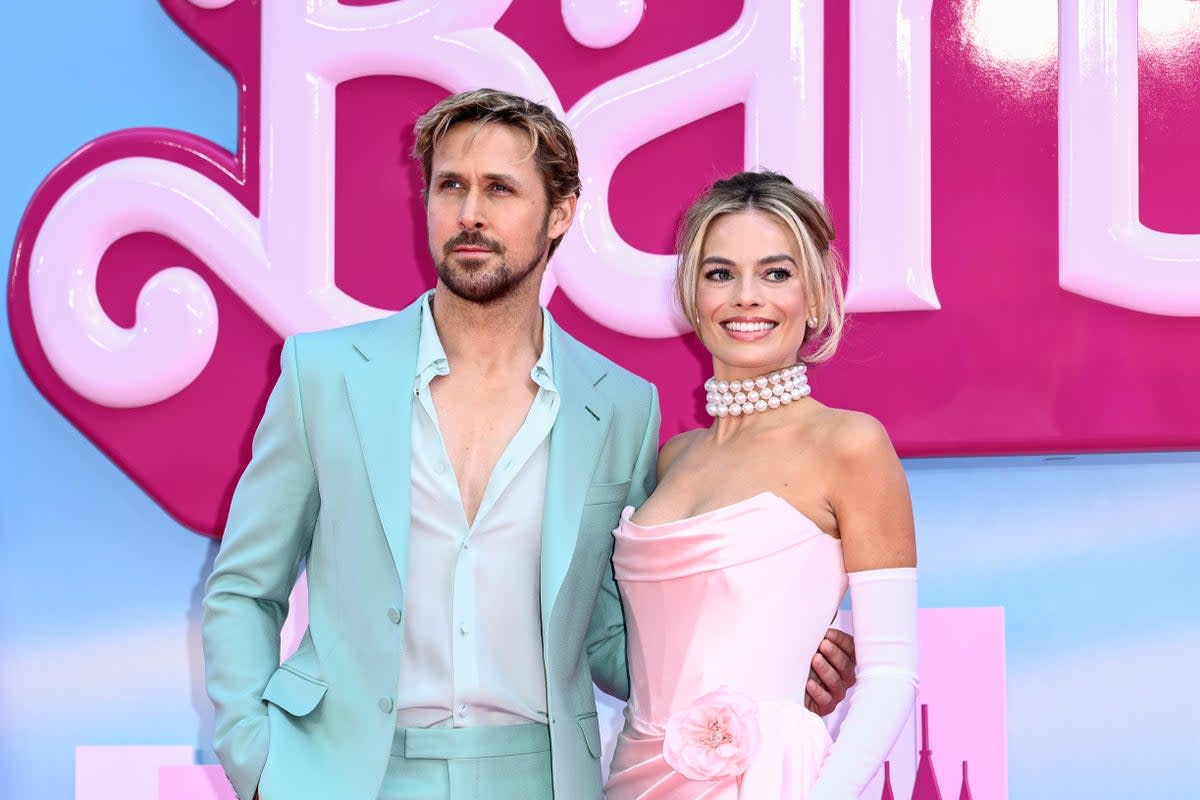 Ryan Gosling and Margot Robbie at the London premier of Barbie  (Gareth Cattermole/Getty Images)