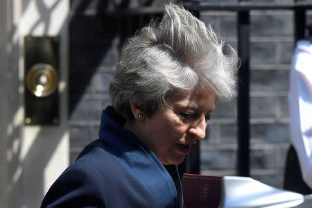 Britain's Prime Minister Theresa May leaves 10 Downing Street in London, Britain, May 23, 2018. REUTERS/Toby Melville