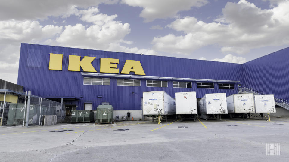 Landstar trailers at an Ikea facility