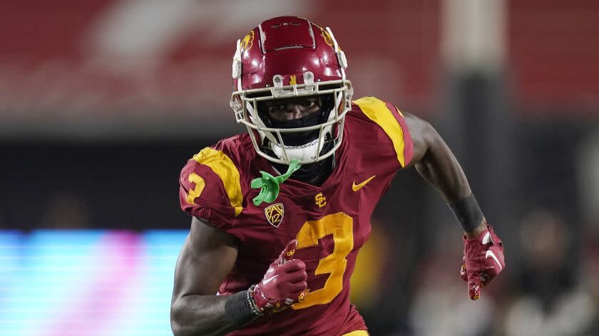 Southern California wide receiver Jordan Addison runs a play during the second half.