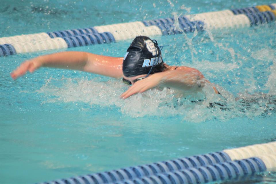 KHSAA state swimming Notre Dame junior Lainy Kruger celebrates state