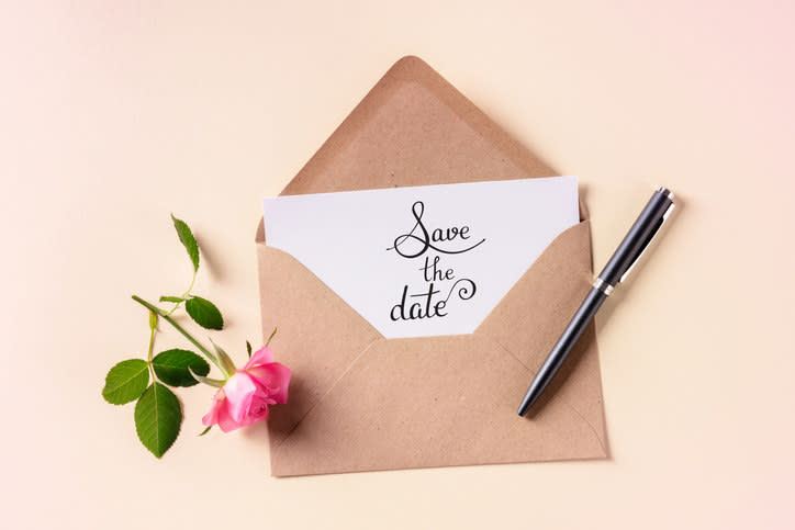 A save-the-date card.