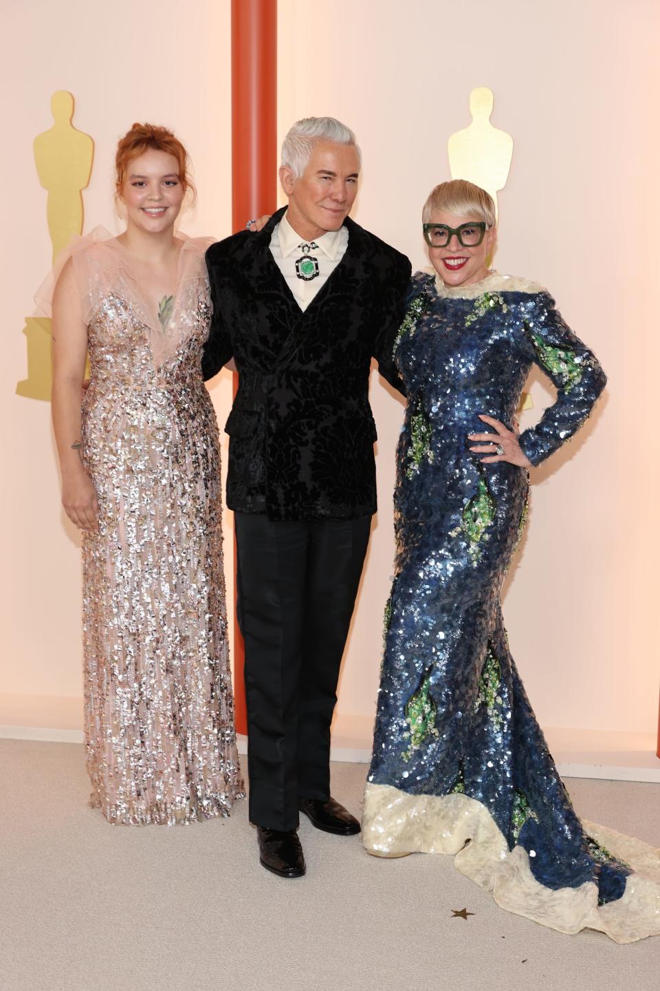 Baz Luhrmann, his wife Catherine Martin and their daughter Lilian Amanda attend the 2023 Academy Awards.