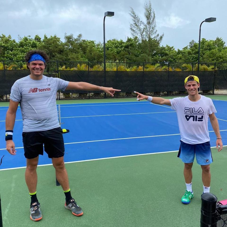 Compartió entreno con Schwartzman