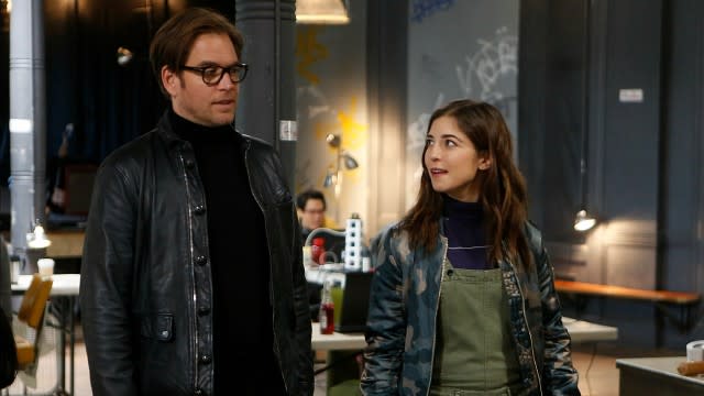 <p>Michael Weatherly with former series regular Annabelle Attanasio on CBS' 'Bull.'</p><div> CBS </div>