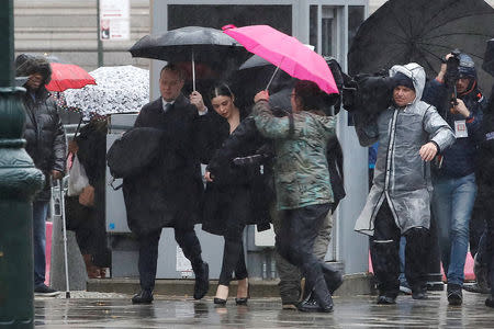 Emma Coronel Aispuro, the wife of Joaquin Guzman, the Mexican drug lord known as "El Chapo", arrives at the Brooklyn Federal Courthouse ahead of the start of the trial of Guzman in New York City, New York, U.S., November 13, 2018. REUTERS/Mike Segar