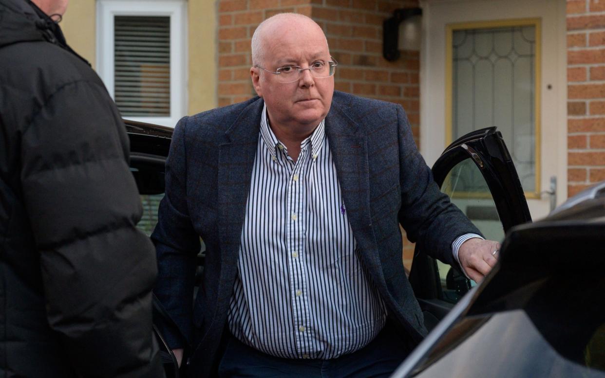 Peter Murrell arrived home on Thursday evening after police announced he had been charged