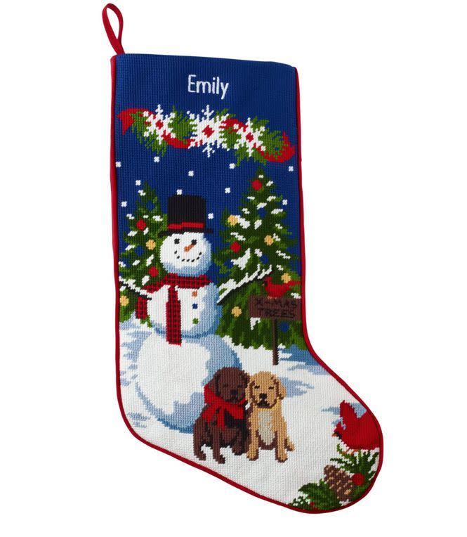 Needlepoint Puppy Christmas Stocking