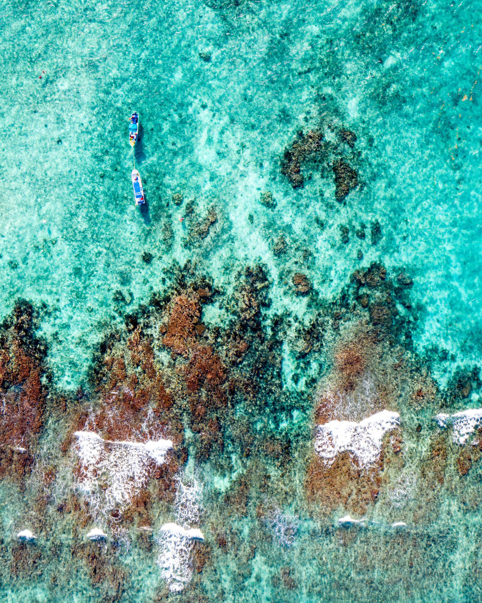 Vista aérea de la playa de Tulum. (FOTO: Getty images).