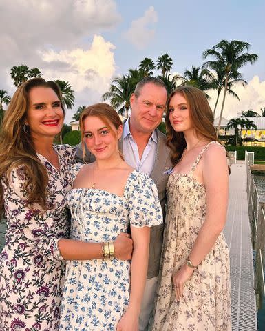 <p>Brooke Shields/Instagram</p> Brooke Shields and Chris Henchy pose with their two daughters