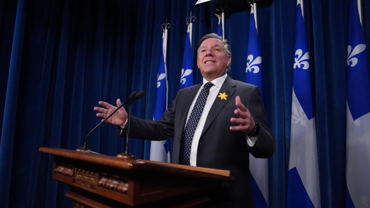 Premier François Legault says his government has already banned cell phones in classrooms and screens at daycares for children under the age of two. (Sylvain Roy Roussel/Radio-Canada - image credit)