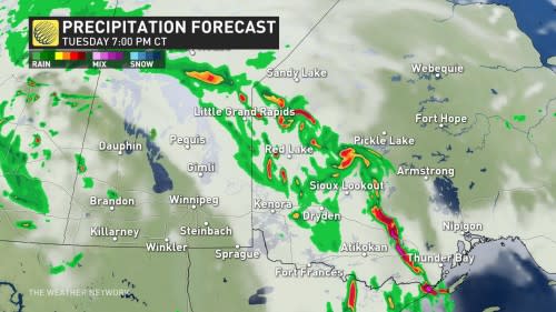 Northwestern Ontario storm timing Tuesday evening