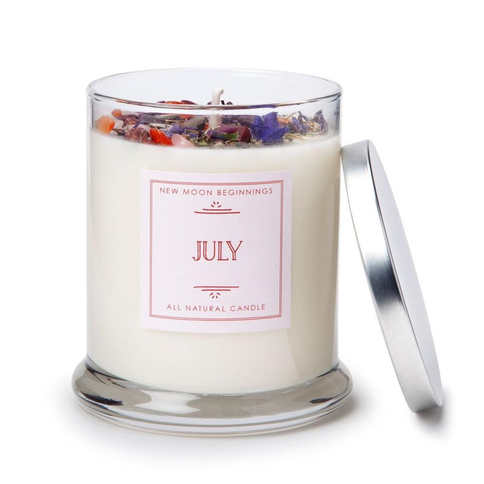 Birth Month Gemstone & Flower Candle [July- Ruby & Larkspur]