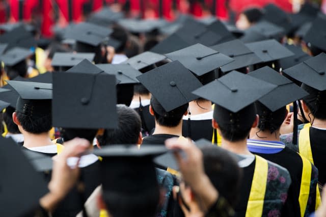 back of graduates during...