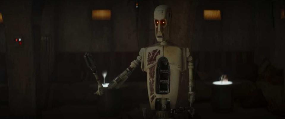 White droid with red eyes