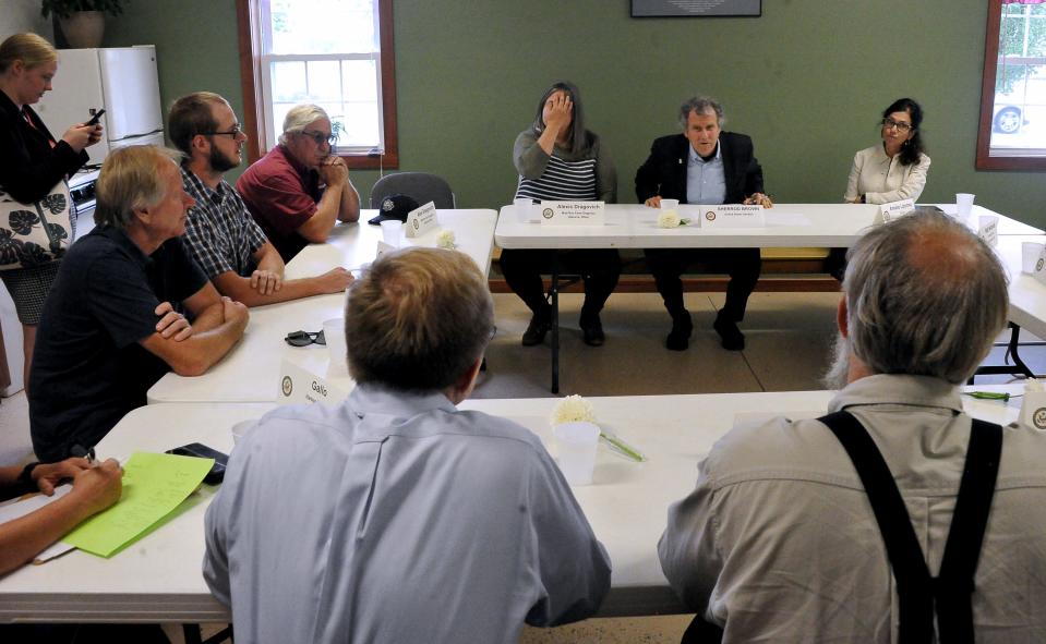 Sen. Sherrod Brown listened to the concerns of Ohio farmers during a roundtable discussion at Green Field Farms.