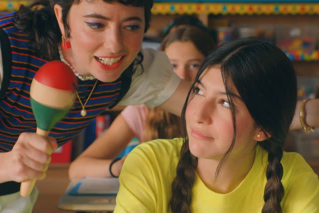 <p>Courtesy of Netflix</p> Sarah Sherman as Rabbi Rebecca and Sunny Sandler as Stacy Friedman in 'You Are So Not Invited To My Bat Mitzvah', 2023