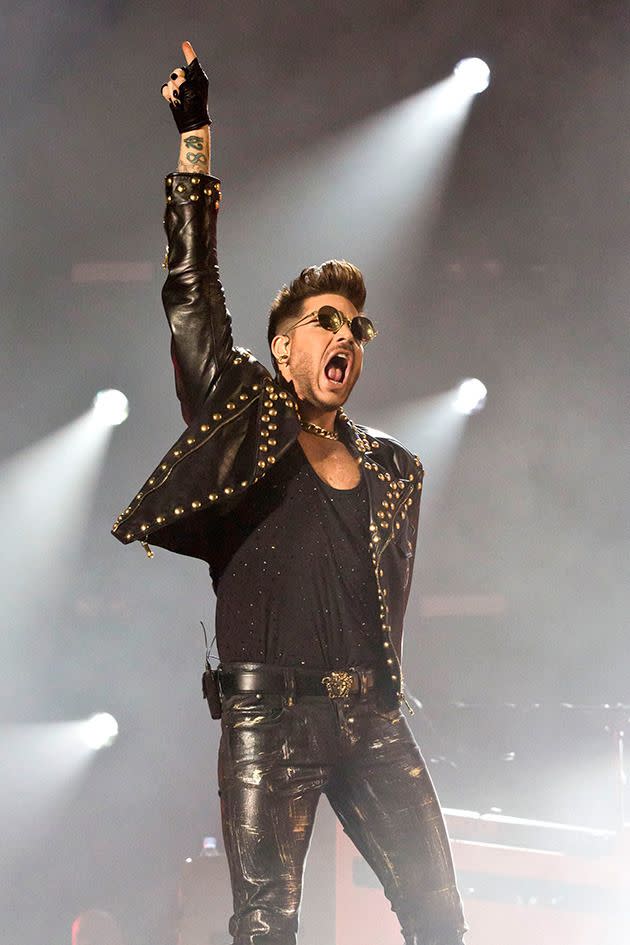 Adam performing with Queen earlier this year in Berlin. Photo: Getty Images