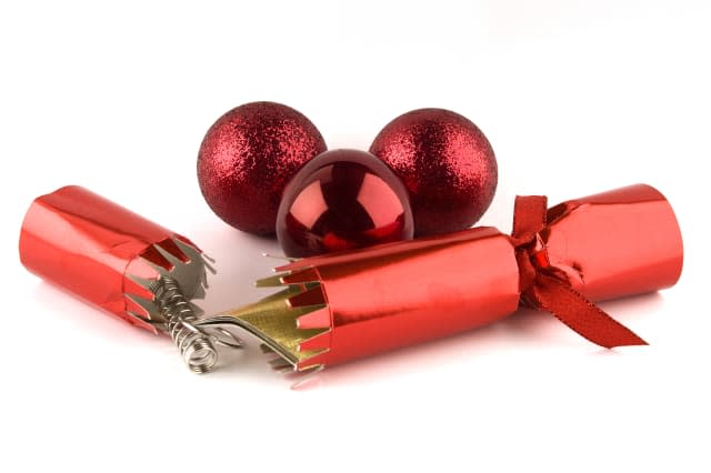 red christmas cracker with...