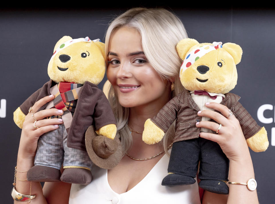 Doctor Who companion Millie Gibson with Doctor Who themed Pudsey Bears at the BBC Children In Need telethon at BBC Studios in Salford. Picture date: Friday November 18, 2022. (Photo by Danny Lawson/PA Images via Getty Images)