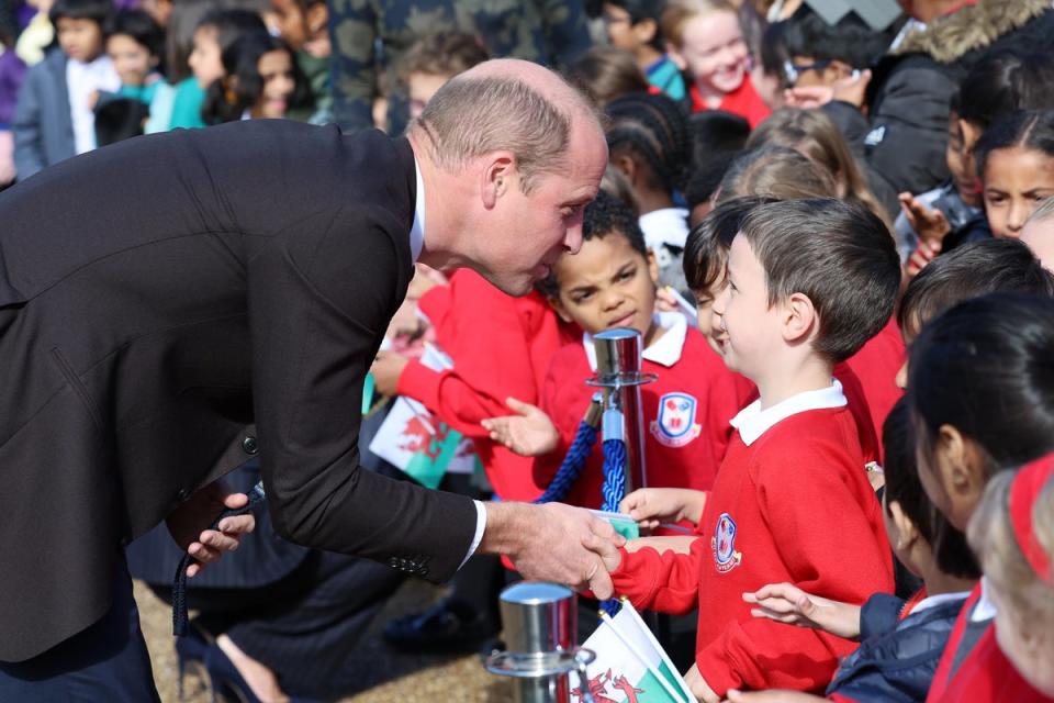 Prince William meeting schoolchildren (Chris Jackson/Getty Images)