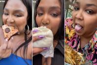 <p>The singer is no stranger to posting her yummy vegan recipes to millions of fans on TikTok. In this <a href="https://www.tiktok.com/@lizzo/video/7008916940882201862?lang=en&is_copy_url=0&is_from_webapp=v1&sender_device=pc&sender_web_id=6997086456712742405" rel="nofollow noopener" target="_blank" data-ylk="slk:montage;elm:context_link;itc:0;sec:content-canvas" class="link ">montage</a>, she snacks while playing her new song that features rapper Cardi B, "<a href="https://people.com/music/lizzo-and-cardi-b-release-rumors-music-video/" rel="nofollow noopener" target="_blank" data-ylk="slk:Rumors;elm:context_link;itc:0;sec:content-canvas" class="link ">Rumors</a>."</p>