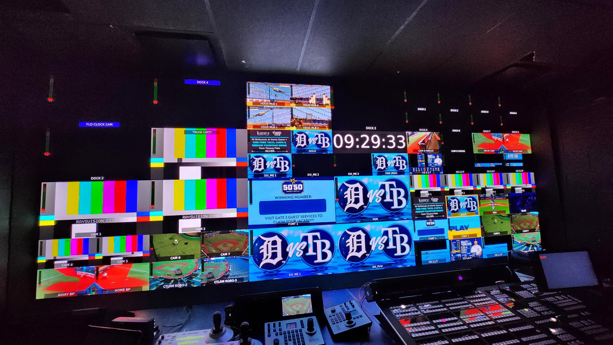  The new Tampa Bay Rays control room with digiLED screens forming a multi-view experience. . 