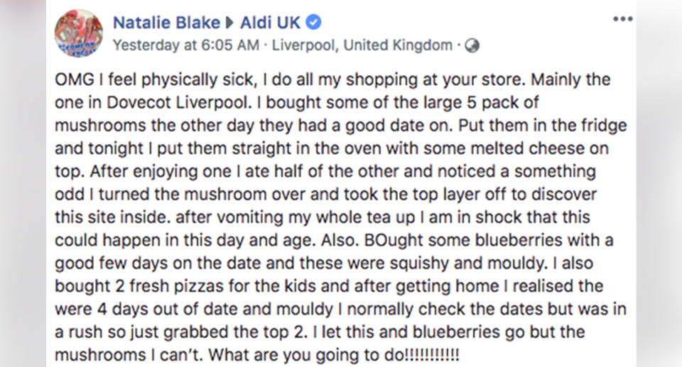 Ms Blake posted about her “vile” experience online earlier this week. Source: ‎Natalie Blake‎/ Facebook