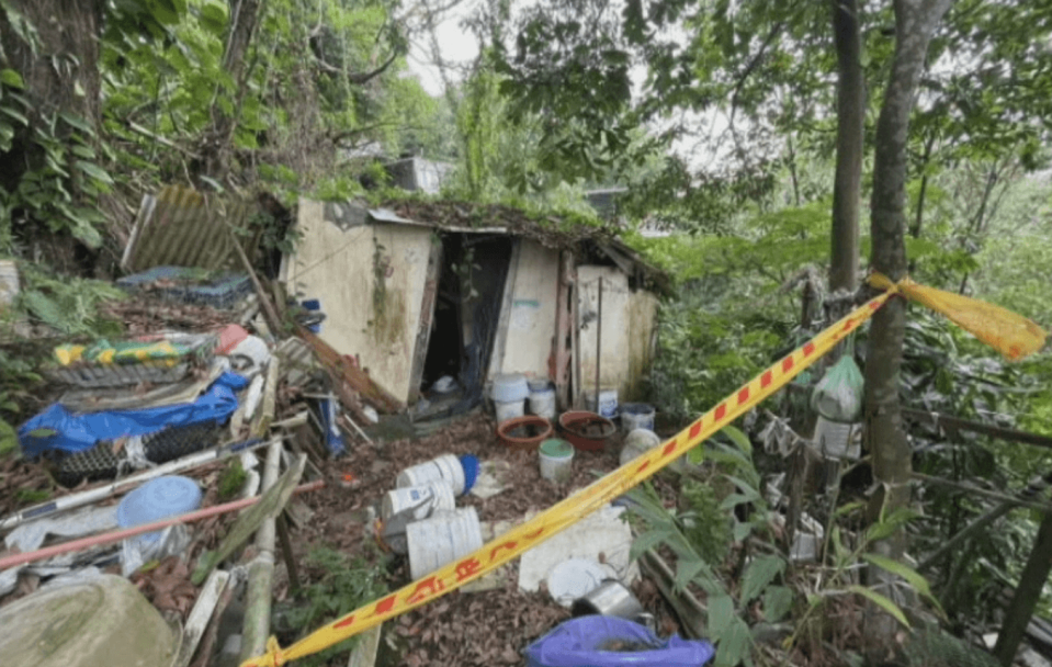 台北市信義區虎山步道旁一間廢棄工寮，被人發現有具白骨。