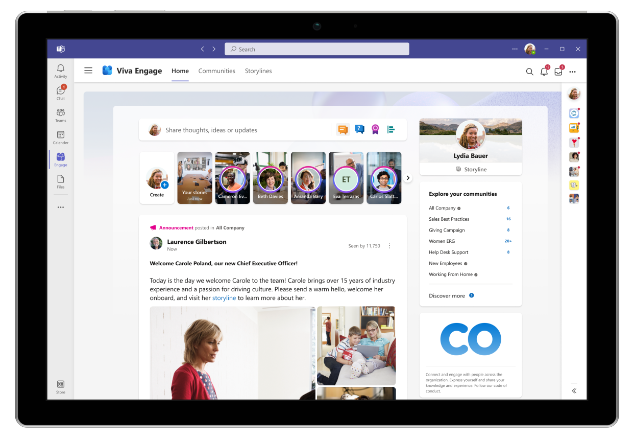 Microsoft's Viva Engage is a social media app for the office. (Image: Microsoft)