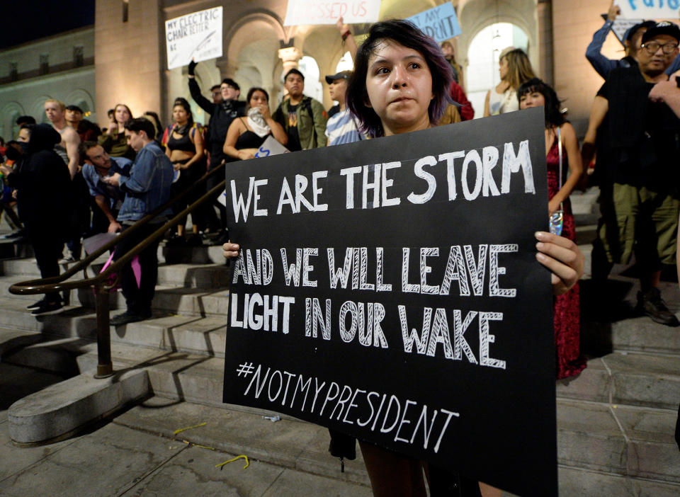 Tens of thousands protest Trump’s election victory