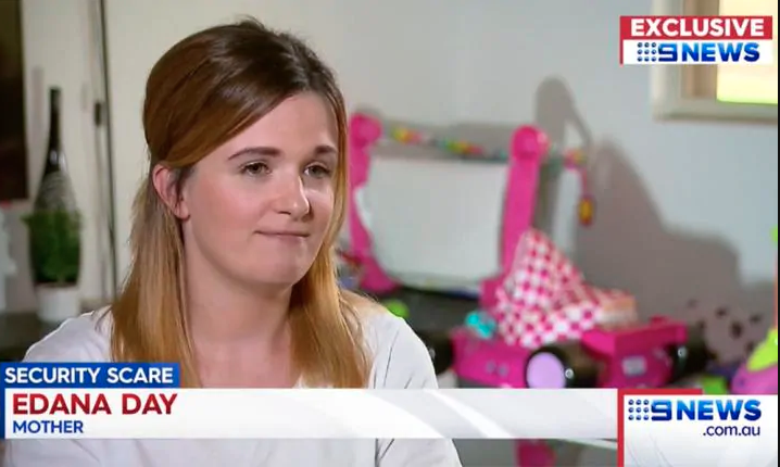 Edana Day, from Mandruah in WA, bought the Uniden wireless monitor so she could keep an eye on her eight-month-old baby girl. Photo: 9News