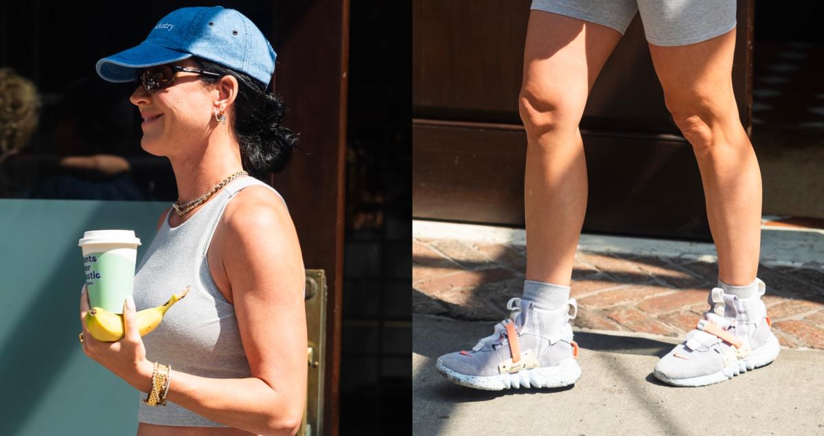 Katy Perry Sports Nike Space Hippie 03 Sneakers While Grabbing Coffee in the in New York City