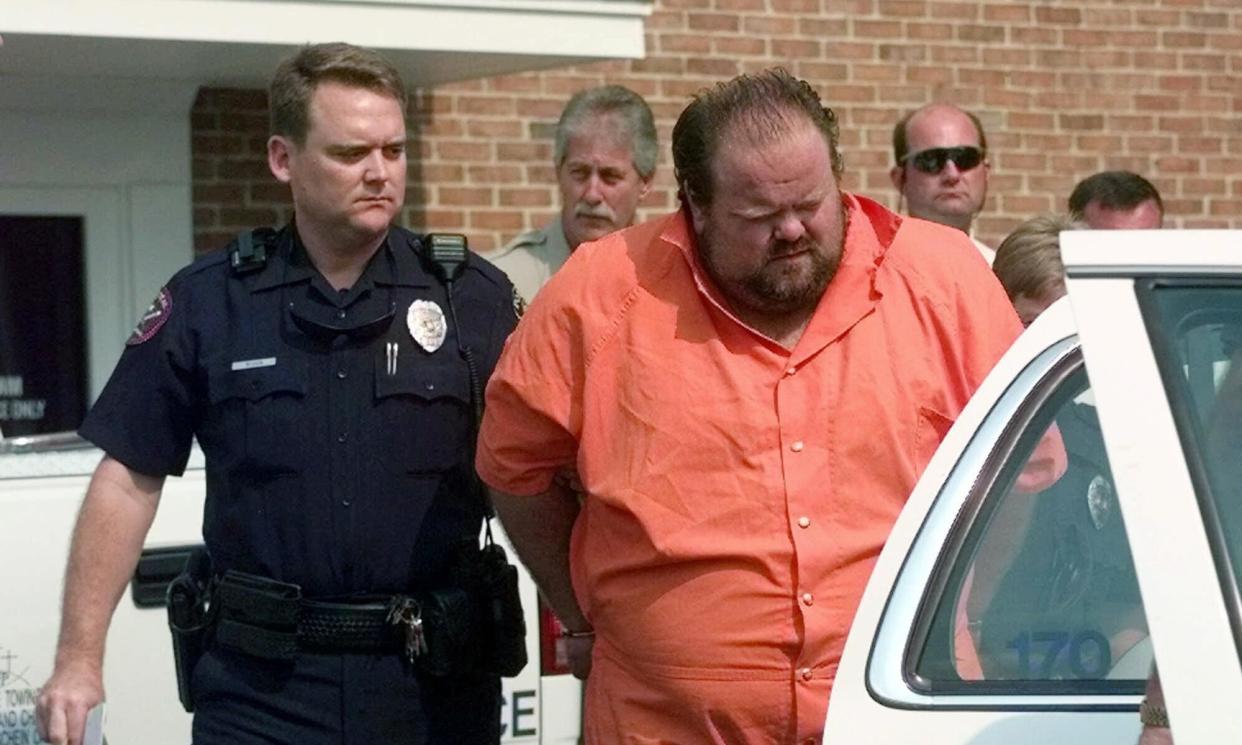 <span>Alan Miller in this 1999 picture. Miller was convicted of the murder of three men in a workplace shooting.</span><span>Photograph: Dave Martin/AP</span>