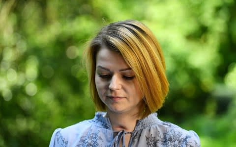 In a video statement last month, Yulia Skripal said she and her father were recovering but declined the Russian embassy's requests for access to her - Credit: Dylan Martinez/AFP/Getty Images