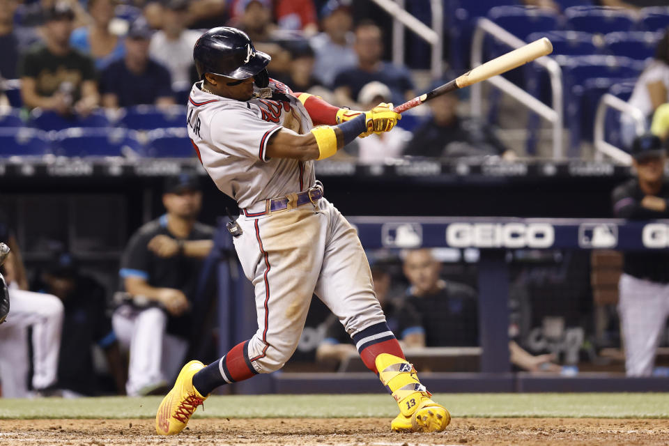 Ronald Acuna Jr.傷癒歸隊。（Photo by Michael Reaves/Getty Images）