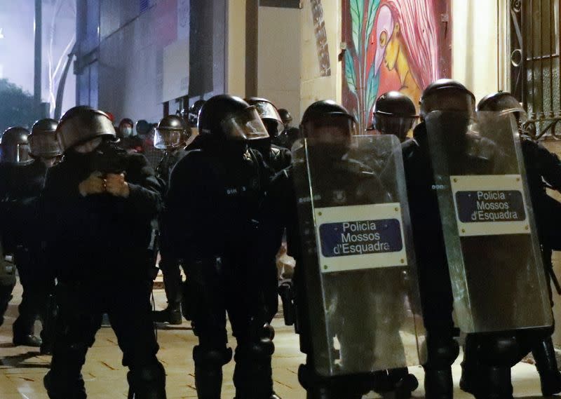 Protest against new restrictions amidst the coronavirus disease (COVID-19) outbreak in Barcelona