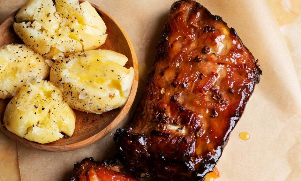 Sticky ... Nigel Slater’s Sichuan marmalade ribs.