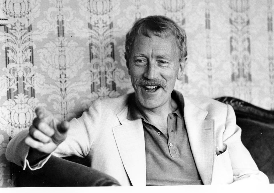 FILE  - In this Oct. 2, 1982 file photo, Swedish-born actor Max Von Sydow poses in Los Angeles. Max von Sydow, the self-described “shy boy”-turned-actor who played the priest in the horror classic “The Exorcist,” has died, it was reported on Monday, March 9, 2020. He was 90. He was known to art house audiences through his work with Swedish director Ingmar Bergman. But it was his role as the devil-evicting priest in William Friedkin's controversial 1973 film "The Exorcist" that brought him to international attention.   (AP Photo/Wally Fong, File)