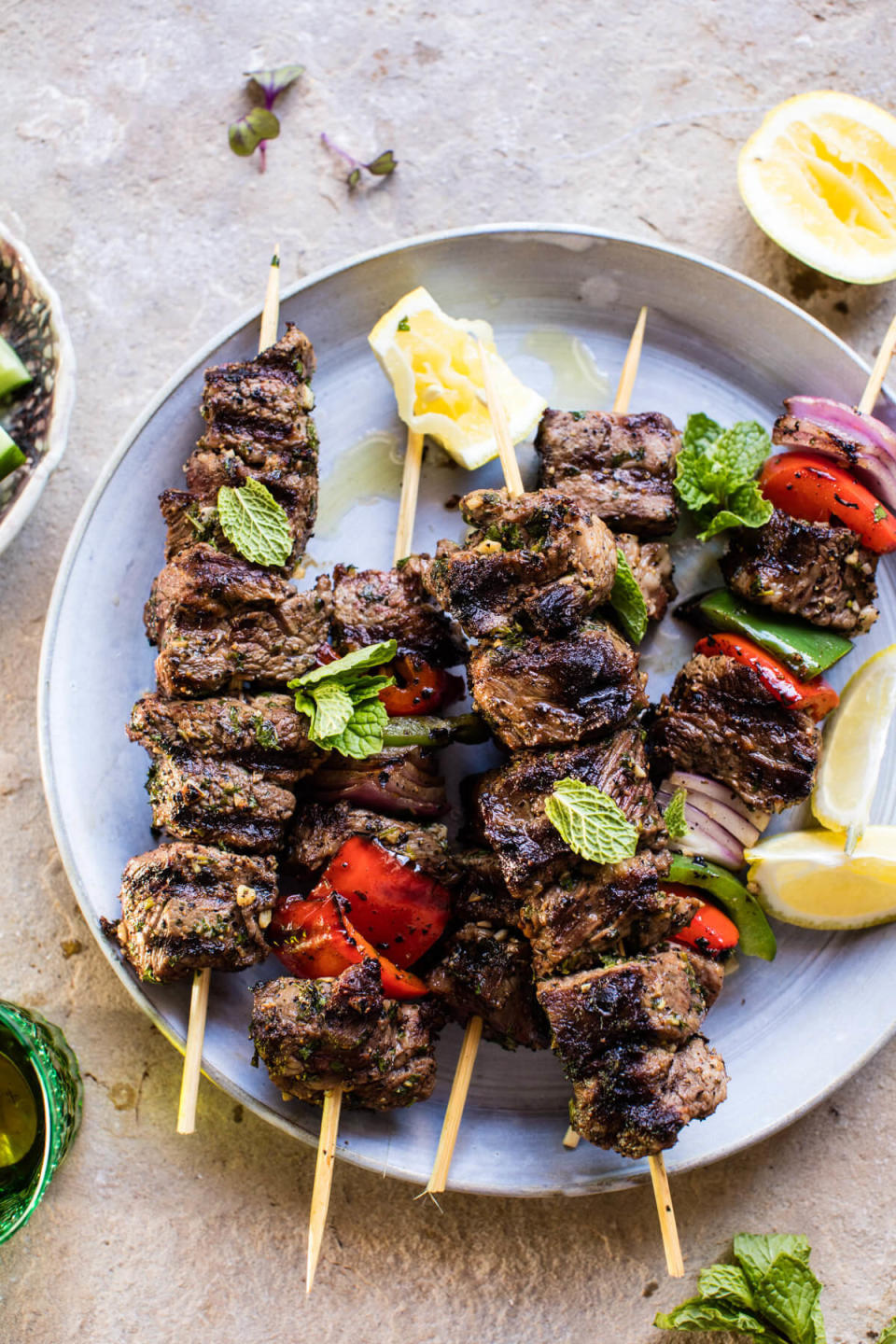 <strong>Get the <a href="https://www.halfbakedharvest.com/mediterranean-grilled-lamb-kebabs/" target="_blank">Mediterranean Grilled Lamb Kebabs recipe</a> from Half Baked Harvest</strong>