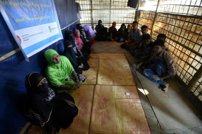 Local charity worker Mohammad Hossain Shikder runs workshops in the camps to educate refugees about the tactics employed by people smugglers